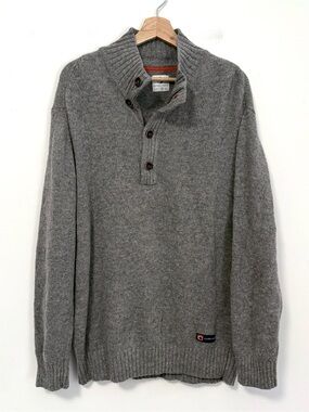 Southern Proper 1/4 Zip Button Lambswool Blend Pullover Sweater